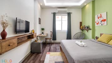 Habitación doble superior | Muebles diferentes, tabla de planchar con plancha y wifi gratis