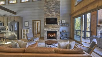 Smart TV, fireplace, video games, ping pong