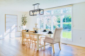 Dining - Spacious Retreat Near Lake
—Firepit & Game Room (Meredith)