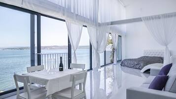 Apartemen Panorama, pemandangan laut | 1 kamar tidur, Wi-Fi gratis, dan seprai linen