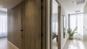 Apartment, 2 Bedrooms, Terrace | Laptop workspace, blackout drapes, soundproofing, free cribs/infant beds