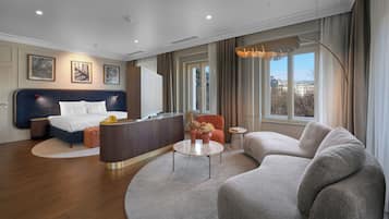 Suite, 1 Bedroom, City View | Premium bedding, down duvets, pillow-top beds, free minibar items