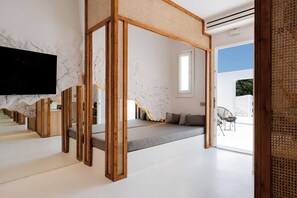 Studiosuite – executive | 1 soverom, dundyner, minibar og safe på rommet