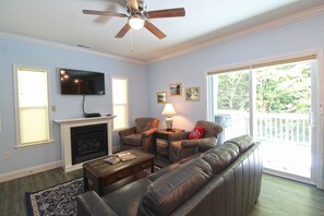 Fireplace, DVD player