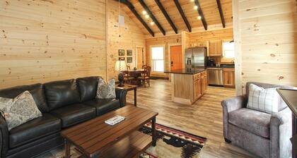 Magical Memories Brand New Veranda Level Cabin Overlooking Pond in Heart of Bryson City