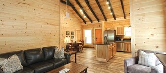 Magical Memories Brand New Veranda Level Cabin Overlooking Pond in Heart of Bryson City