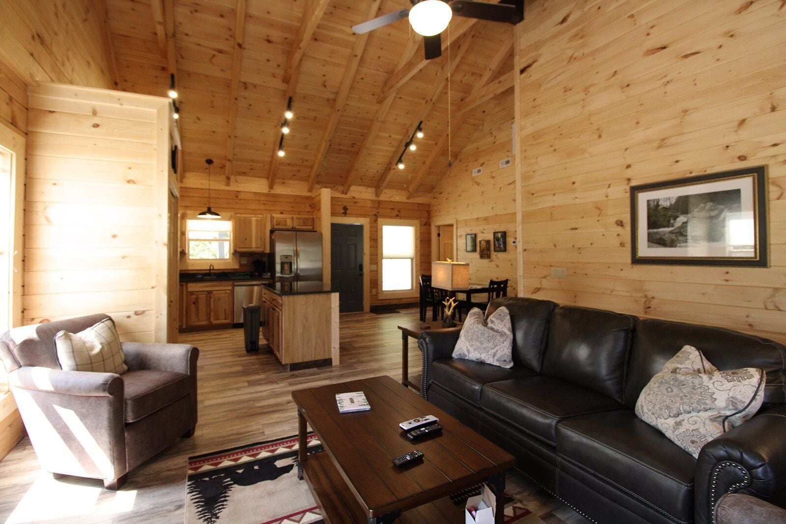 Smart TV, fireplace, DVD player