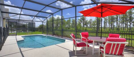 Piscine extérieure, piscine chauffée