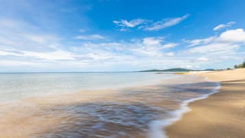 Private beach nearby, white sand