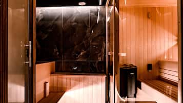 Sauna, tina de hidromasaje y baño de vapor