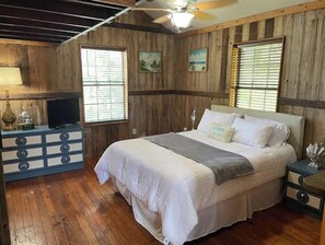 1 bedroom, desk, iron/ironing board, travel crib