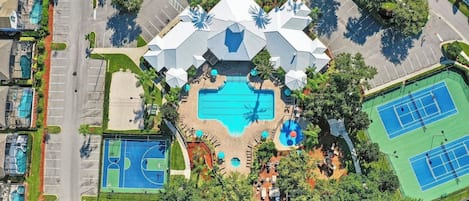 Outdoor pool, a heated pool