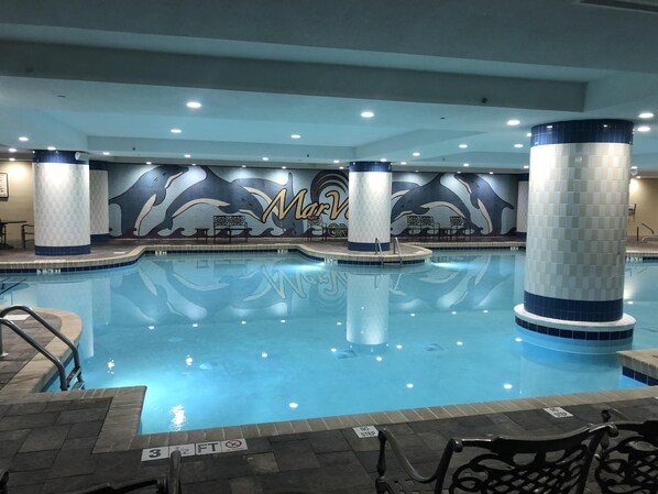 Indoor pool, a heated pool - MVG 1501 City Strip/Ocean View 4 Bedroom Penthouse (North Myrtle Beach)