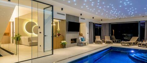 Indoor pool, a heated pool