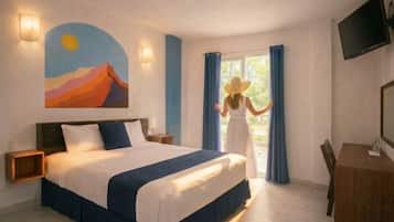 Habitación ejecutiva, vistas a la ciudad | Cortinas opacas, wifi gratis, ropa de cama