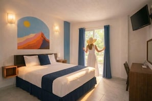 Chambre exécutive, vue sur la ville | Rideaux d’obscurcissement, accès au Wi-Fi (inclus), literie fournie