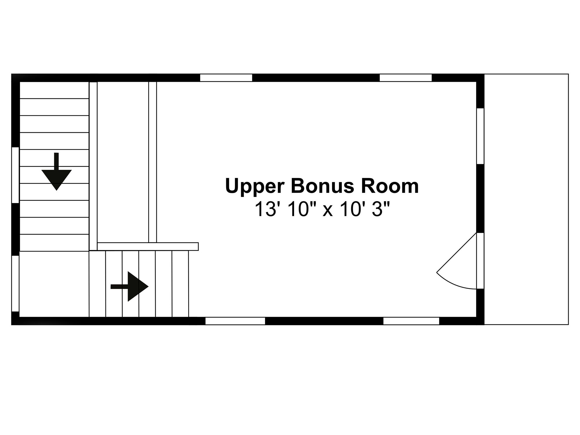 Grundriss eines Upper Bonus Raums mit den Maßen 4,20 Meter mal 3,12 Meter.