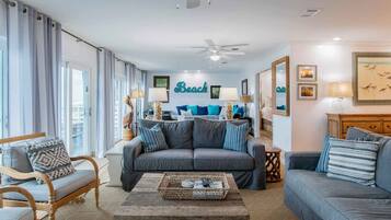 House, Multiple Beds, Balcony, Ocean View | Living area | TV