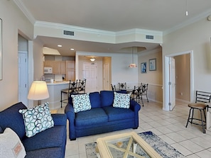 Condo, Multiple Beds, Balcony, Ocean View | Living area | TV - Silver Beach Towers #1805E by Southern Vacation Rentals (Destin)