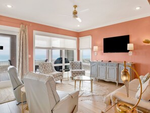 House, Multiple Beds, Balcony, Ocean View | Living area | TV