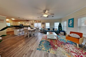 House, Multiple Beds, Balcony, Garden View | Living area | TV