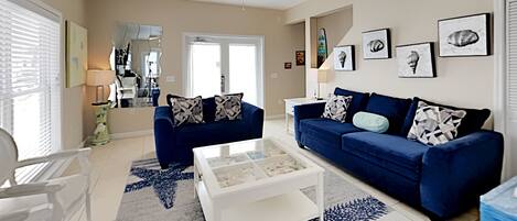 House, Multiple Beds, Patio, Ocean View | Living area | TV