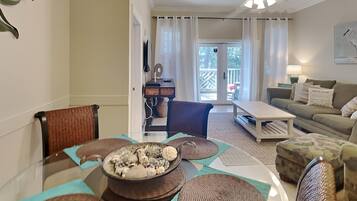 Condo, Multiple Beds, Balcony (#2302 - No Pets) | Living area | TV