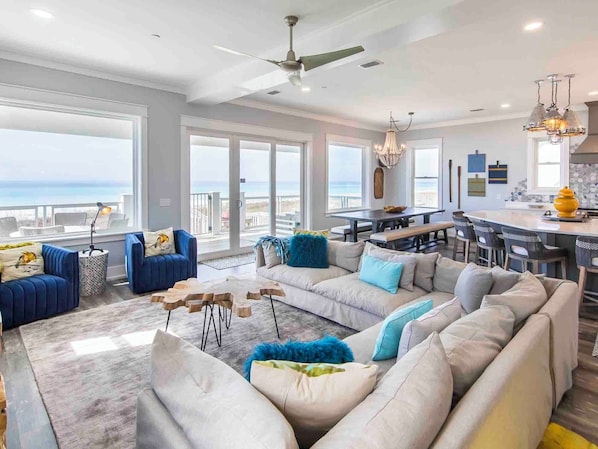 House, Multiple Beds, Balcony, Ocean View | Living area | TV