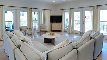 House, Multiple Beds, Balcony, Garden View | Living area | TV