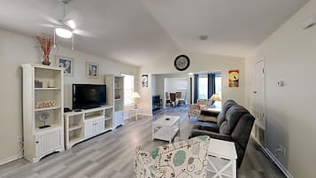 House, Multiple Beds, Balcony, Partial Sea View | Living area | TV