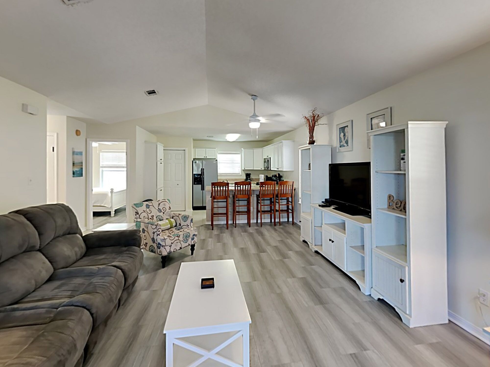 House, Multiple Beds, Balcony, Partial Sea View | Living area | TV