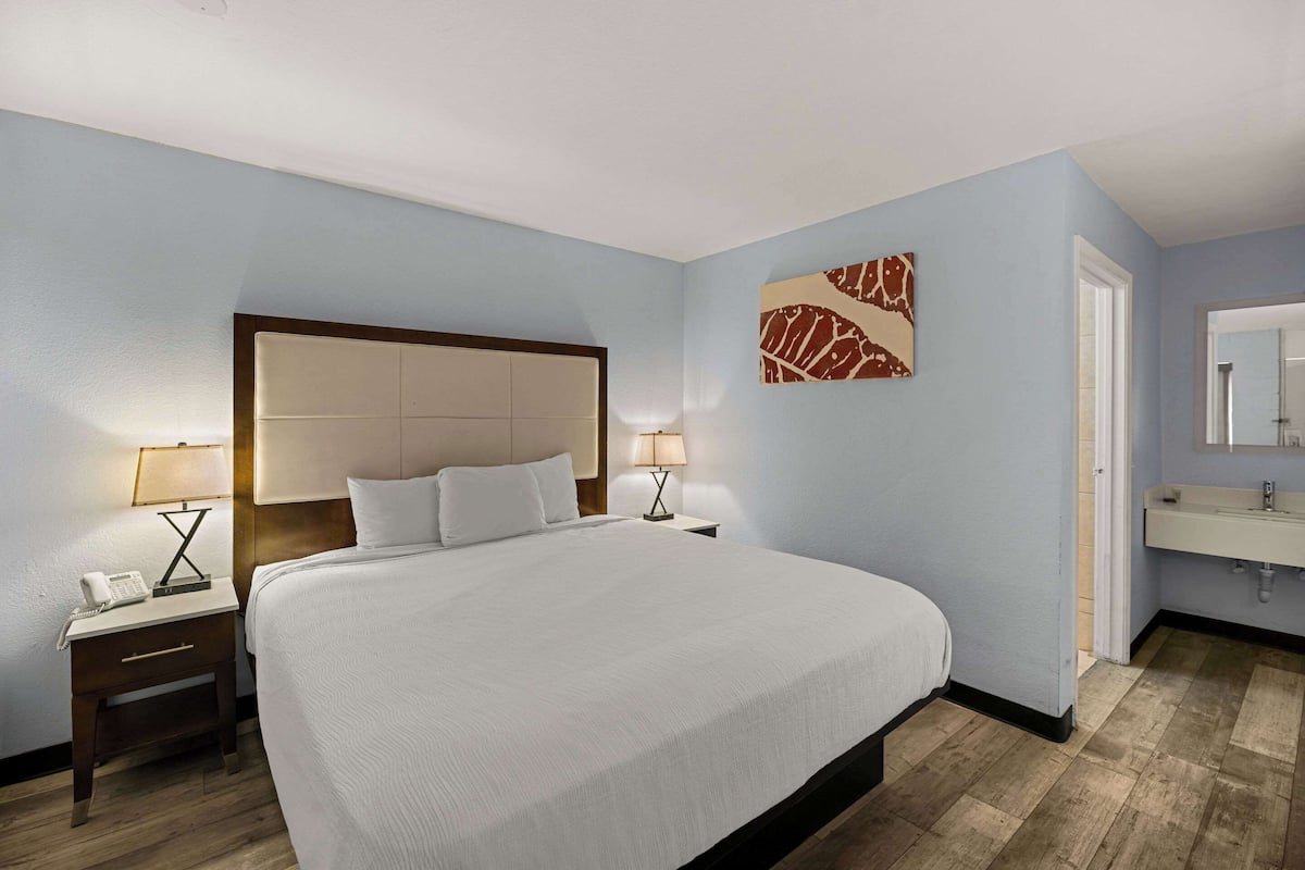 Habitación, 1 cama King size, con acceso para personas discapacitadas, para no fumadores | Tabla de planchar con plancha y wifi gratis