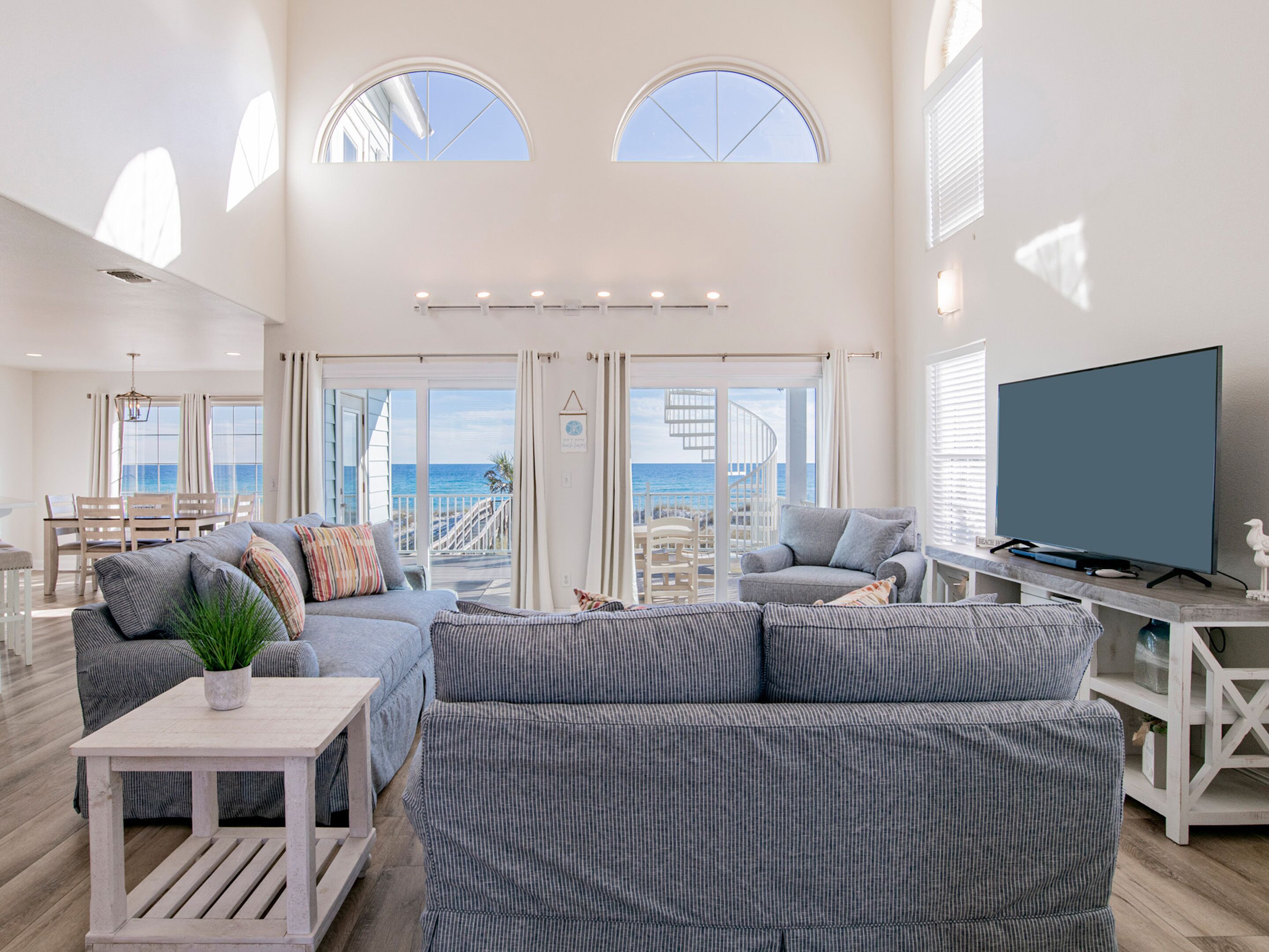 Luxury House, Multiple Beds, Kitchen, Ocean View | Living area | 50-inch flat-screen TV with cable channels