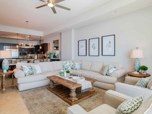 Condo, Multiple Beds, Balcony, Ocean View | Living area | TV - Turquoise Place #2805C by Southern Vacation Rentals (Orange Beach)