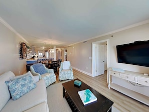 Condo, Multiple Beds, Balcony, Ocean View | Living area | TV - Destin on the Gulf #203 by Southern Vacation Rentals (Destin)