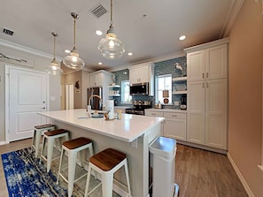 Fridge, microwave, oven, stovetop - Lost Key Townhomes #14225 - Deja Blue by Southern Vacation Rentals (Pensacola)