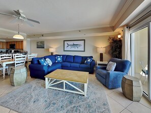 Condo, Multiple Beds, Balcony, Ocean View | Living area | 40-inch TV with digital channels - Escapes to the Shores #704 by Southern Vacation Rentals (Orange Beach)