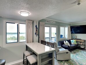 Condo, Multiple Beds, Balcony, Beach View (#A702 - No Pets) | Living area - Pinnacle Port by Southern Vacation Rentals (Panama City Beach)