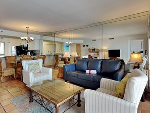 Condo, Multiple Beds, Balcony, Ocean View (0 - No Pets Allowed) | Living area