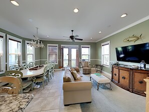 House, Multiple Beds, Balcony, Ocean View | Living area | 40-inch TV with digital channels, MP3 dock