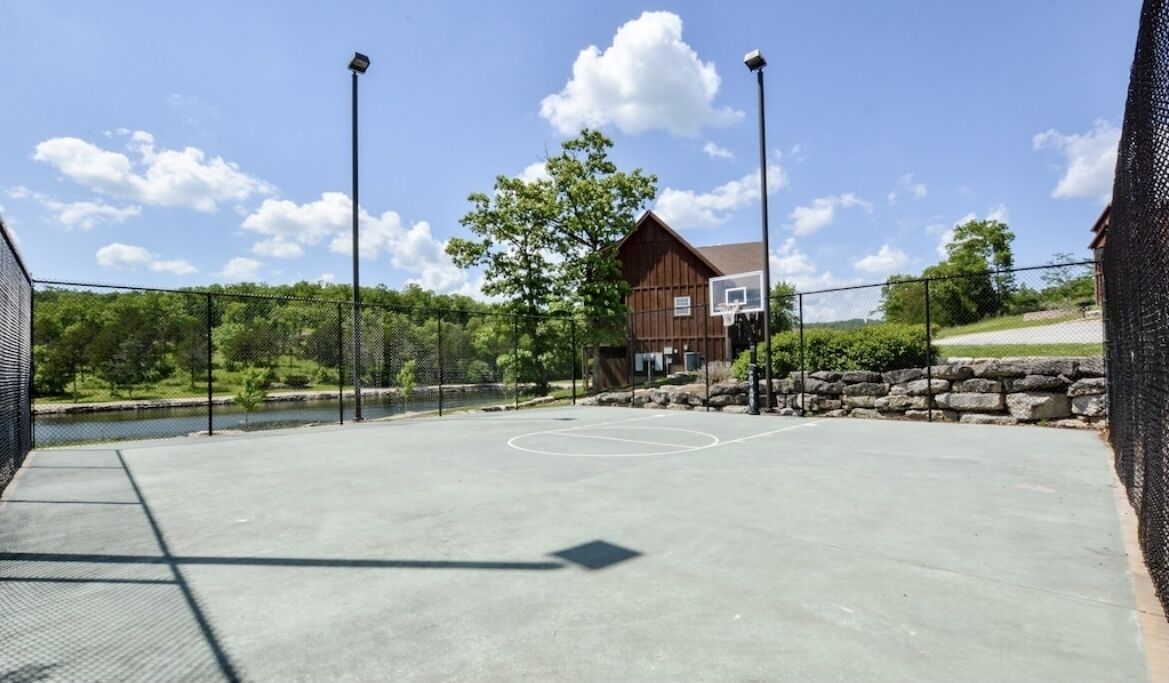 Basketball courts by pool