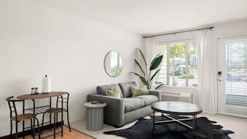 Smart TV, chimenea y libros