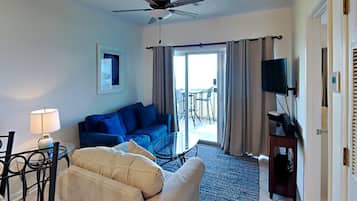 Condo, Multiple Beds, Balcony, Ocean View (#B1 - No Pets) | Living area | 42-inch flat-screen TV with digital channels