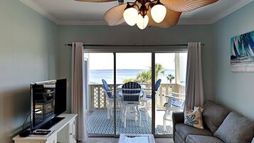 Condo, Multiple Beds, Balcony, Ocean View (#C5 - No Pets) | Living area | 42-inch flat-screen TV with digital channels