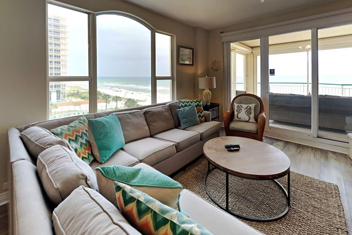 Condo, Multiple Beds, Balcony, Ocean View (#5A - No Pets Allowed) | Living area | 42-inch flat-screen TV with digital channels
