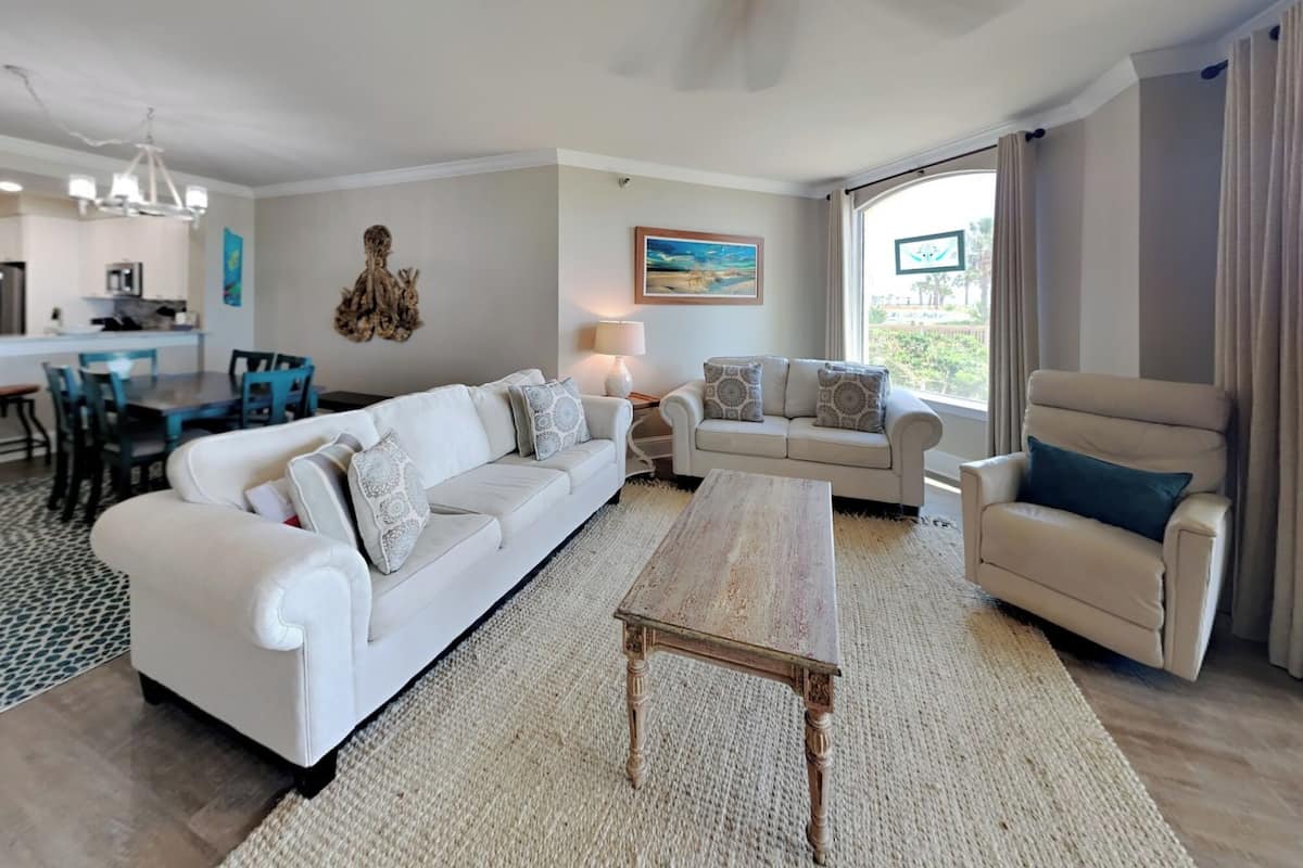 Condo, Multiple Beds, Balcony, Ocean View (#1B - No Pets Allowed) | Living area | 42-inch flat-screen TV with digital channels