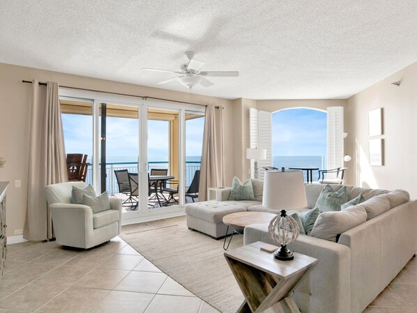 Condo, Multiple Beds, Balcony, Ocean View (#15C - No Pets) | Living area | 42-inch flat-screen TV with digital channels - Beach Colony Towers by Southern Vacation Rentals (Pensacola)