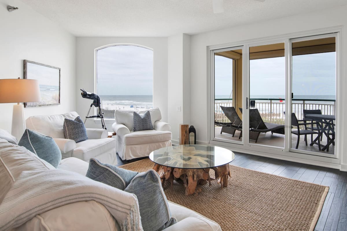 Condo, Multiple Beds, Balcony, Ocean View (#2B - No Pets Allowed) | Living area | 42-inch flat-screen TV with digital channels