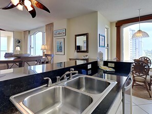 Condo, Multiple Beds, Balcony, Ocean View (#12D - No Pets) | Private kitchen | Fridge, microwave, oven, stovetop - Beach Colony East by Southern Vacation Rentals (Pensacola)