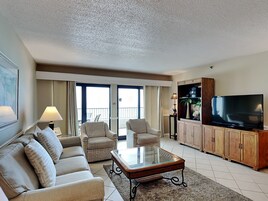 Condo, Multiple Beds, Balcony, Ocean View (#505 - No Pets) | Living area | 42-inch flat-screen TV with digital channels